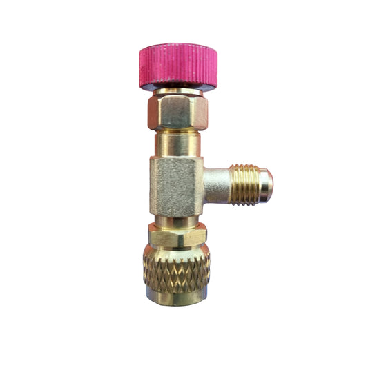 PRIKLJUCNI VENTIL R410 1/4M-5/16F CRVENI