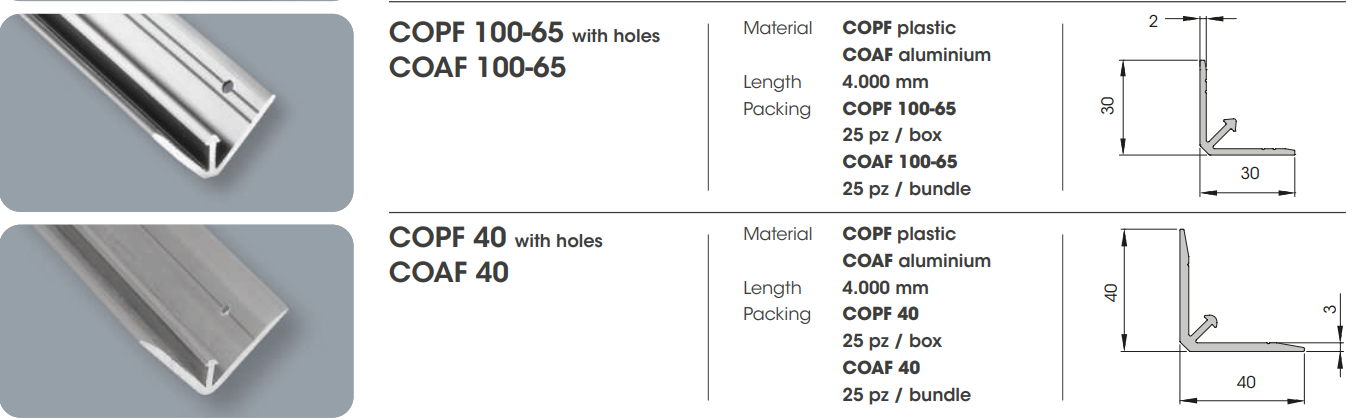 PVC profil COPF 100-65 MPM Italy